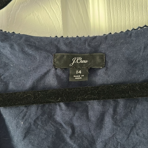 J. Crew All Over Eyelet Wrap Dress in Navy Blue - Picture 2 of 9